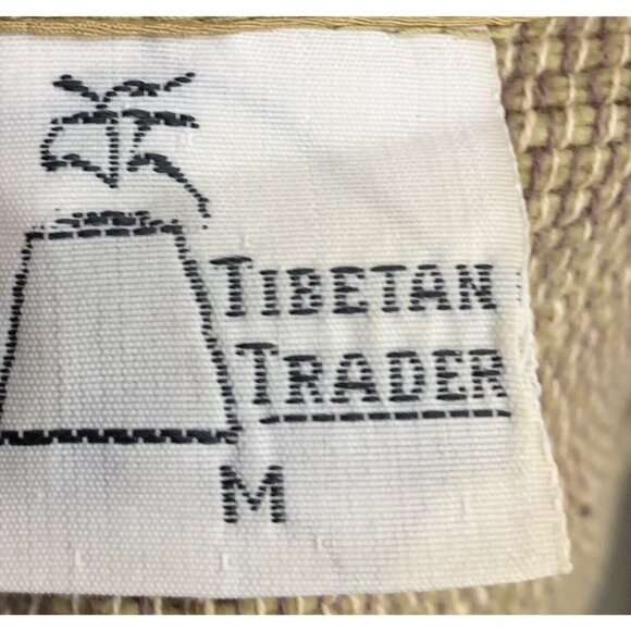 Tibetan Trader Size Medium Tank Top 100% Cotton Woven V Neck Boxy Cut Brown - Picture 3 of 4